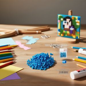 Perline Ilan Art Perler 5x5mm Blu Cielo, circa 500 pz, per artigianato - Product Image 3