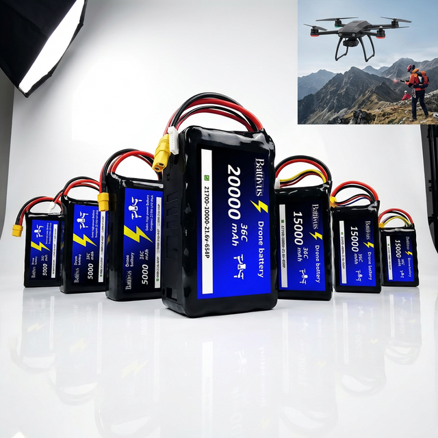 Battivus INR 21700 All Tab Custom Li-ion Battery 3.6V 3.7V 2S-7S 10Ah-20Ah High Capacity 25C FPV Drones Battery Pack