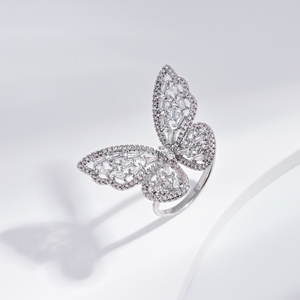 factory price plata 925 sterling silver butterfly <b>ring</b> Everyday Wear wedding gold plated zircon dainty <b>finger</b> <b>rings</b> for women - Product Image 5
