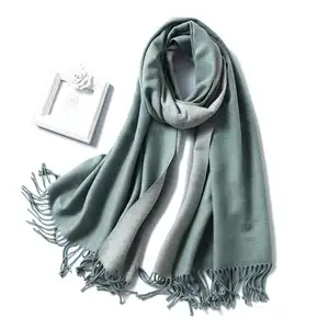 Зимний кашемировый шарф, женские плотные теплые шали, дамские однотонные шарфы, модные пушмины с кисточками, качественное одеяло, новые 2020