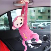 Boîte à mouchoirs de dessins animés, boîte à mouchoirs créative avec longues bras et jambes en peluche, singe violet doux, serviette en papier, boîte de mouchoirs en peluche personnalisée