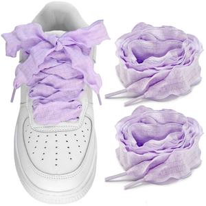 Lacets plissés à queue de poisson de conception plate, 2,5 cm de large, en polyester, pour chaussures décontractées, élastiques, tressés, personnalisés, colorés - Product Image 1