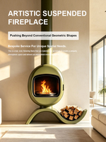 Poêle à bois autoportant anthracite du fabricant, avec banc de 1 m, pour salon, salle à manger, villa, cheminées à granulés en acier