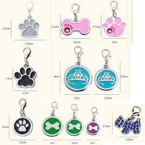 Venta caliente llavero mascota perro gato Id Etiqueta de Metal lindo Collar antipérdida forma redonda forma de corazón garra diseño de hueso etiquetas de identificación para Collar de Mascota - Product Image 2