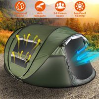 Tente à lancer à la main 5-6 personnes 1 seconde vitesse ouverte construction gratuite tentes automatiques camping tente dôme extérieure camping