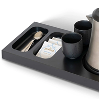 Plateau de luxe carré en ABS pour services hôteliers, plateau de service thé et café pour l'hôtellerie