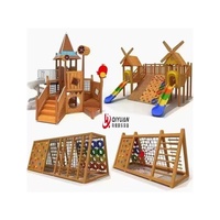 Equipo de Juegos Infantiles para Exteriores, Combinación de Tobogán de Plástico y Madera con Escalada