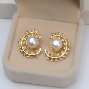 Accesorios para Aretes de Plata S925, JG5337, Estilo Borla, Versión Coreana, Soporte para Perlas de 10-11 mm, Perlas Sueltas para Aretes - Product Image 2