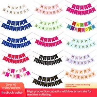 Joyeux anniversaire bannière feuille d'or banderoles couleurs assorties pour enfants anniversaire bébé douche