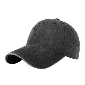 หมวกเบสบอลผ้าฝ้ายเดนิมแบบซักได้ หมวกป้องกันแสงแดดสีทึบสำหรับทั้งชายและหญิง ใช้กลางแจ้ง - Product Image 1