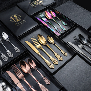 Cổ Điển Thép Không Gỉ Flatware Thiết Lập Phương Tây Dao Kéo Cho Các Bên-Bao Gồm Bít Tết Dao Muỗng Nĩa Phong Cách Phương Tây - Product Image 3