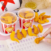Borrador creativo en forma de pollo frito, suministros de papelería escolar, patas de pollo, alitas de pollo, borrador de lápiz, regalo para niños