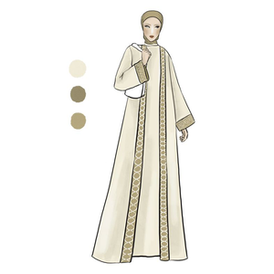 عباية مصنعي ملابس مخصصة للنساء فستان إسلامي قفطان ملابس شعار مخصص بوليستر خدمة OEM عباية سوداء للبالغين - Product Image 3