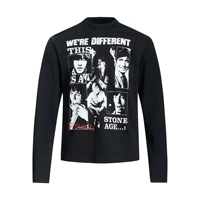 T-shirt unisexe à manches longues et col rond, coupe ajustée, motif rétro de personnage de groupe rock, style streetwear