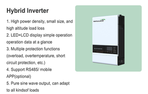 ชุดแบตเตอรี่โซลาร์เซลล์ 5kW พร้อมแบตเตอรี่ลิเธียมไอออน 48V 10kW โมโนคริสตัลไลน์ซิลิคอน MPPT สำหรับสำรองไฟบ้าน - Product Image 4