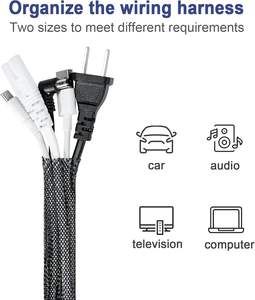 שרוול PET-4MM תיל לנעם שרוול סגירה עצמית שרוול סגירה עצמית קלועה קלוע ניהול שרוול לחיות מחמד פיצול צבעים וגדלים - Product Image 2