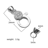 Prix de gros bracelet en cuir perle serrure accessoires charme bricolage or 18k petit collier en argent sterling bijoux fermoirs mousqueton