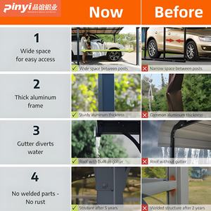 Pergola professionnelle en aluminium pour voiture, auvent métallique, poteaux de <span class=keywords><strong>carport</strong></span> en aluminium - Product Image 4