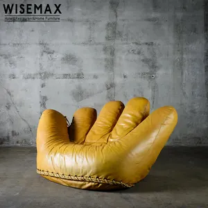 WISEMAX FURNITURE Light luxury design classic single sofa chair creative leather hand-shaped leisure backrest chair for home