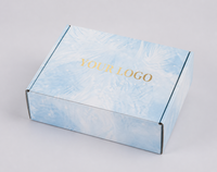Boîte à vêtements personnalisée à motif marbré, design aquarelle, en carton ondulé, pour l'expédition de vêtements, avec logo imprimé, emballage pour vêtements