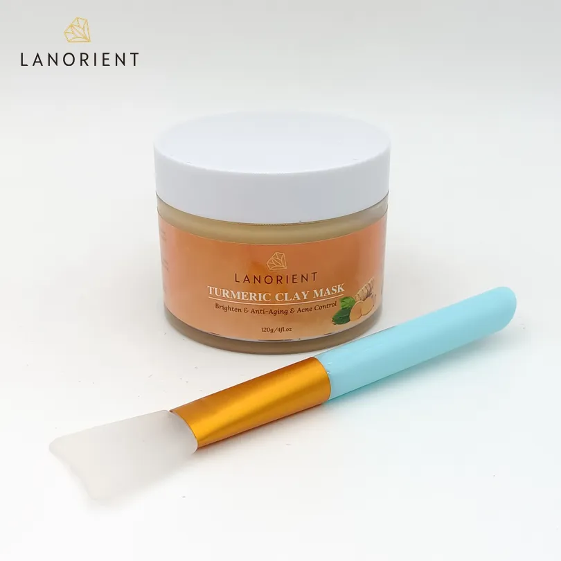 Masker Tumeric Pembersih Wajah Penghilang Komedo Organik Lumpur Bentonit Anti Jerawat Perawatan Kulit Mencerahkan Kecantikan Masker Wajah Tanah Liat Kunyit