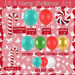 Wholesale Red <b>Green</b> Christmas <b>Balloon</b> Arch Set Lollipop Candy Cane Reindeer Indoor Fireplace Xmas Party Backdrop Ornaments - Product Image 6