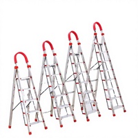 Échelle pliante moderne en acier inoxydable pour la maison, 9 ou 8 marches, escalier télescopique mobile épaissi pour intérieur, capacité de charge de 150 kg