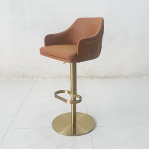 Chaise de bar design de luxe, chaise pivotante, tabouret de bar pour hôtel, utilisation en bar, vente chaude d'usine, meubles pour la maison, cantine, chaise avec revêtement en PU - Product Image 3