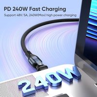 Kabel USB C ke C Sudut Ganda 180 Derajat 240W PD3.1 Pengisian Cepat dengan Chip E Marker untuk Tablet, Laptop, dan Power Bank USB C