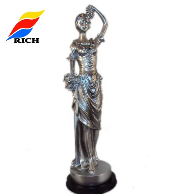 Custom Antique Silver Resin Woman Character Figurine Wedding Gifts for Guests