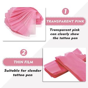 Vente en gros 200 pièces/sac de protection jetable pour stylo de tatouage manches de machine sac de couverture <span class=keywords><strong>POPU</strong></span> couleur rose 65*182mm plastique - Product Image 5