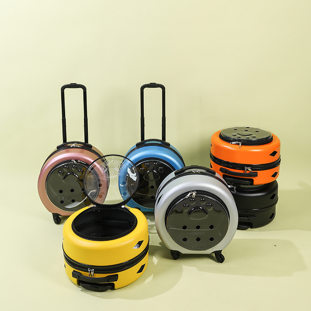 2026 New Model Foldable Cat Carrier Portable Pet Travel Trolley Case Large Capacity Luggage Airline-Approved Pet Carrier Cage