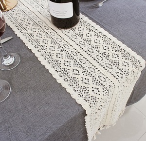 Retrò merletto da tavolo Runner decorazione di nozze Polycotton nappa bordo merletto Runner per doccia nuziale tavolo da pranzo casa Deco - Product Image 5