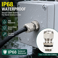 Presse-étoupe étanche CE ROHS M6 IP68 en laiton nickelé pour câble électrique industriel 1-3,5 mm