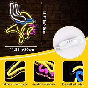 Letrero de Neón LED de Rugby para Decoración de Pared, Regulable, Alimentado por USB, Logotipo del Equipo, Estilo Vikingos - Product Image 3