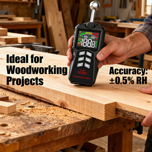 Medidor <span class=keywords><strong>de</strong></span> Humedad Digital para Madera sin Contacto ZL62A, Funciona con 3 Pilas AAA, Profundidad <span class=keywords><strong>de</strong></span> Medición <span class=keywords><strong>de</strong></span> 5-40 mm, Calibración Automática - Product Image 5