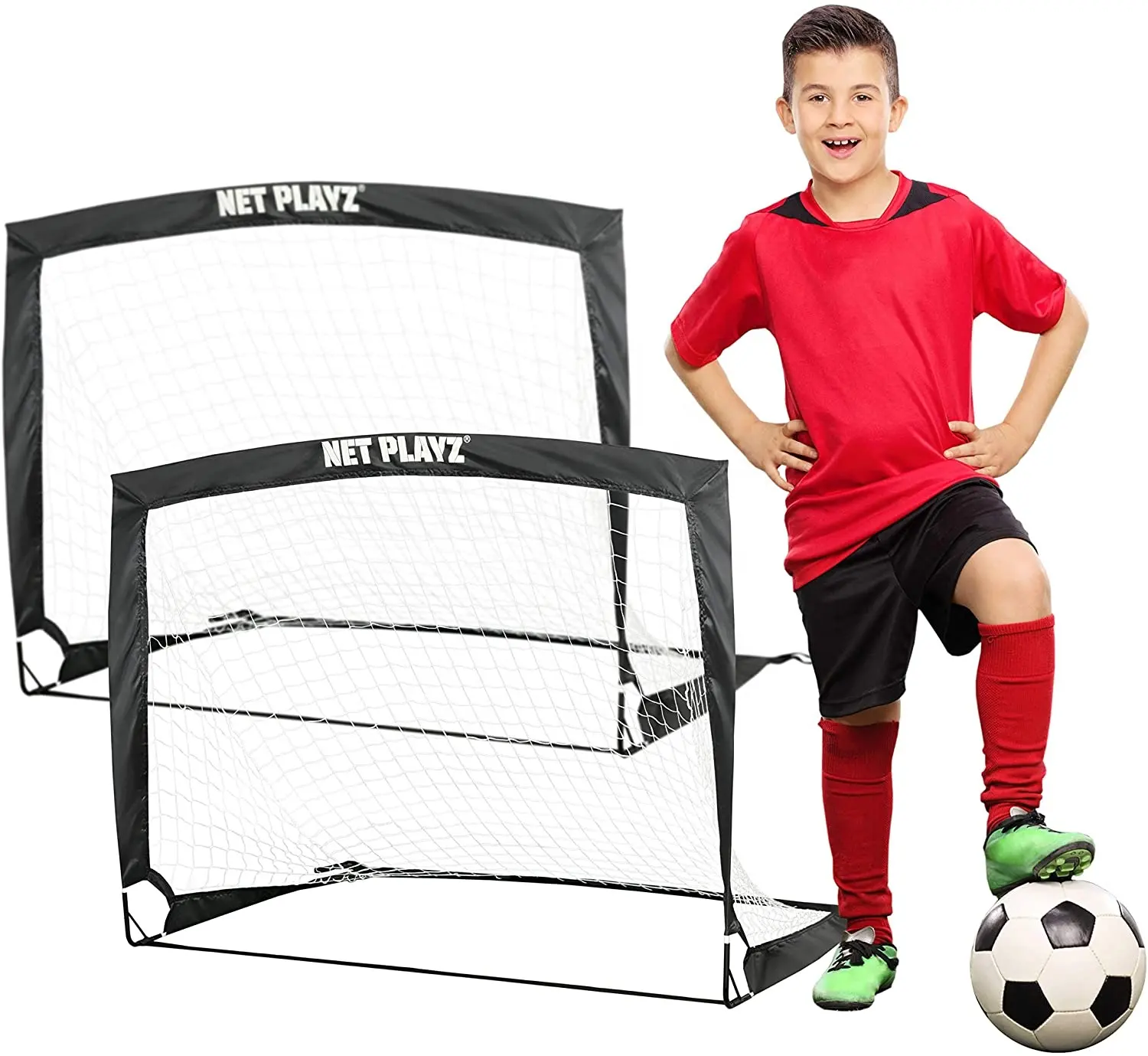 पोर्टेबल फुटबॉल लक्ष्य, बच्चों के लिए आसान गुना-अप पोर्टेबल प्रशिक्षण फुटबॉल लक्ष्य