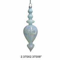Adorno Navideño de Cristal Opalescente Azul Pastel, Decoración Colgante Elegante con Remolino para el Hogar, Fiesta, Árbol de Navidad