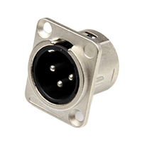Prise mâle XLR 3 broches sur châssis métallique de type D pour microphone, table de mixage audio, amplificateur, haut-parleur, enregistrement sonore en direct et studio