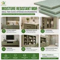 Panneau MDF brut 2,5 mm 3 mm 9 mm 12 mm 15 mm E1 Résistant à l'humidité Panneau de fibres à densité moyenne vert