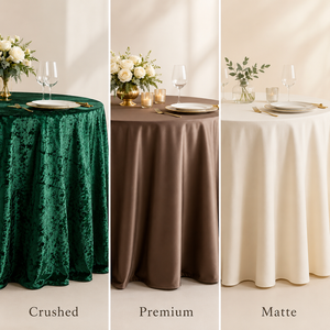 Wholesale Velvet <b>Tablecloth</b> Texture Options Crushed Premium Matte <b>Round</b> Covers for Banquet Event Rental - Product Image 1