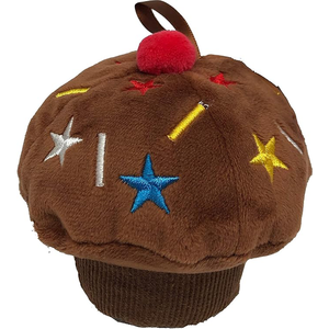 Peluche Personalizzato Yingii a Forma di Cupcake al Cioccolato Nero Imbottito in Cotone PP con Motivi a <span class=keywords><strong>Stella</strong></span>, Giocattolo Morbido e Soffice per Compleanni - Product Image 1