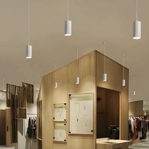 <span class=keywords><strong>Lampadario</strong></span> LED COB Minimalista ED a Altezza Regolabile, Faretto Cilindrico per Ristoranti Commerciali, Uffici e Corridoi - Product Image 4