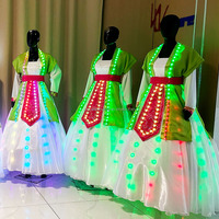Robe de danse coréenne LED, Hanbok lumineux, costume de scène, robe LED à changement de couleur pour spectacle et événement