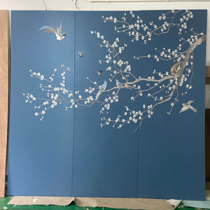 Panel dinding PVC bordir geometris Modern, dekorasi rumah tahan air tahan api dapat disesuaikan untuk latar belakang TV kamar tidur - Product Image 2