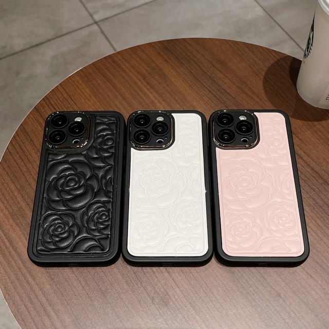 New Style 3D Rose Flowers Mobile Phone case for iPhone 16 15 Pro Max 14 13 12 11 Cellphone Frosted Shockproof Shell Back Cover