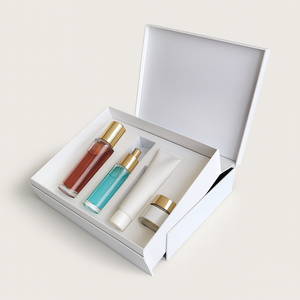 Botellas cosméticas de <span class=keywords><strong>viaje</strong></span> para crema facial con diseños personalizados con inserción de espuma EVA, cartón, solapa magnética, juego de cuidado de la piel, caja de embalaje - Product Image 6