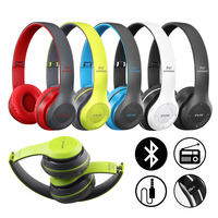 Casque audio filaire et sans fil P47 avec couleurs et logo personnalisés, prise en charge de la carte TF, écouteurs Bluetooth pliables avec radio FM et micro