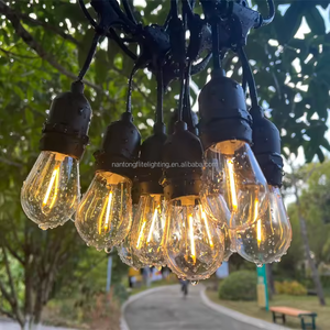 야외 방수 <span class=keywords><strong>48FT</strong></span> E27 태양 S14 문자열 전구 조명 Led 웨딩 조명 홈 안뜰 장식 - Product Image 2