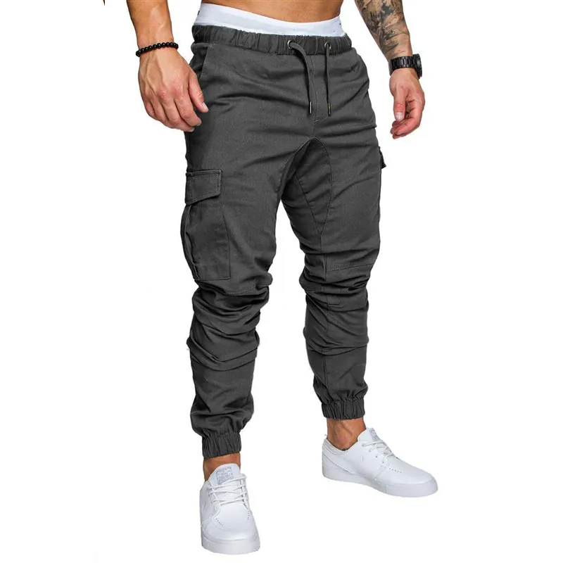 Men's Street Wear Cargo Pants Men Slim Fit Pants Casual Jogger Athletic Long Pant Sweatpants Trousers